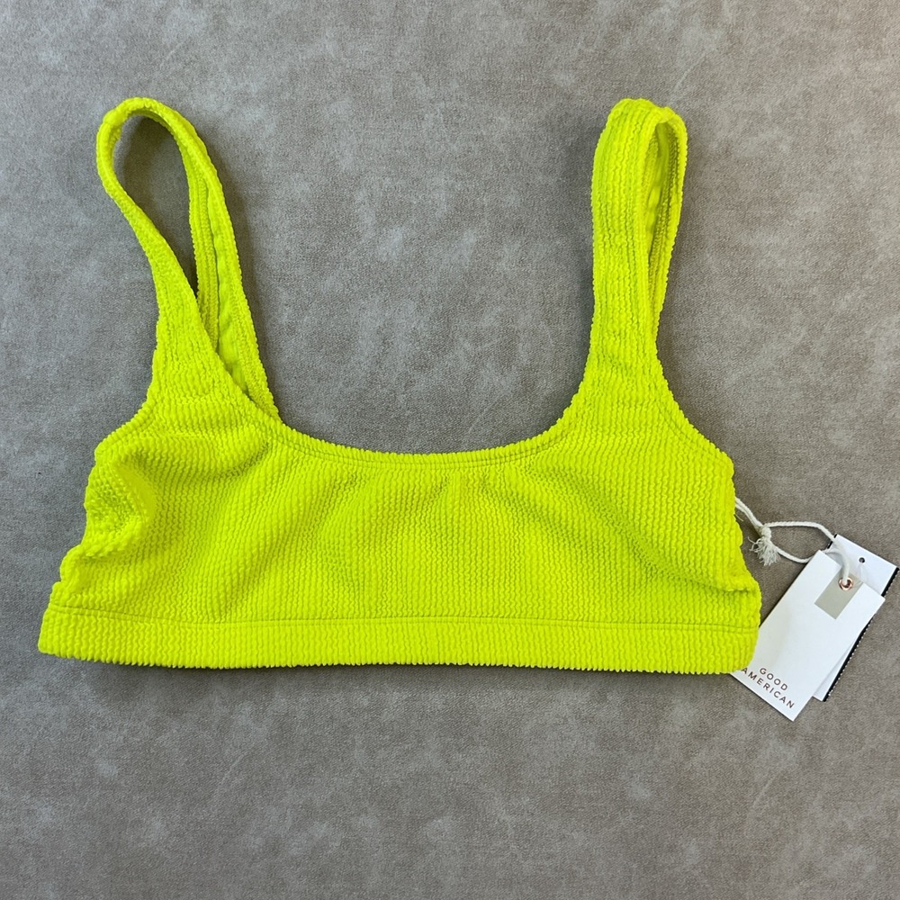 Good American Bikini Top Sz 5 6 3XL 4XL Electric Yellow Scoop Neck GSW0144 NWT - Picture 4 of 6
